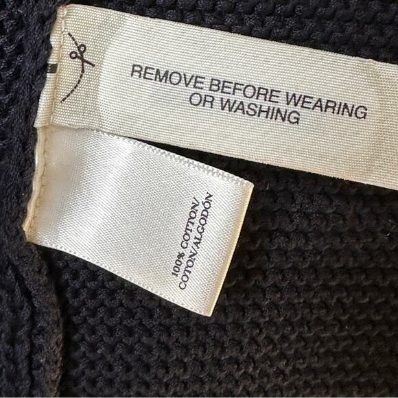 Ann Taylor Cardigan Beautiful Cotton Knit Navy Sz Medium - Picture 11 of 11